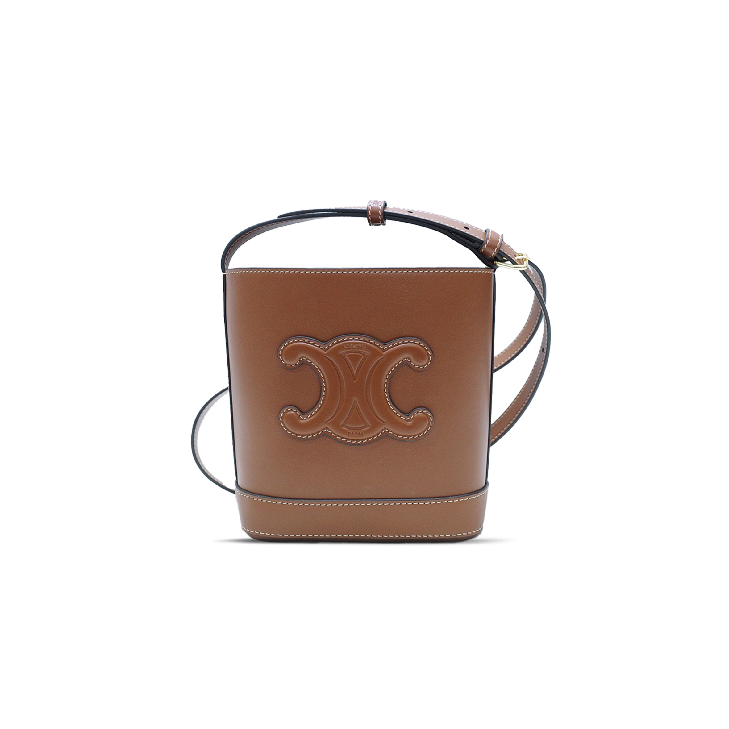 CELINE MINI BUCKET BAG IN CUIR TRIOMPHE SMOOTH COWHIDE 1004333DU3.05LS (19.5*16*7cm)